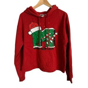 Women’s Red MTV Christmas Hoodie Size Large